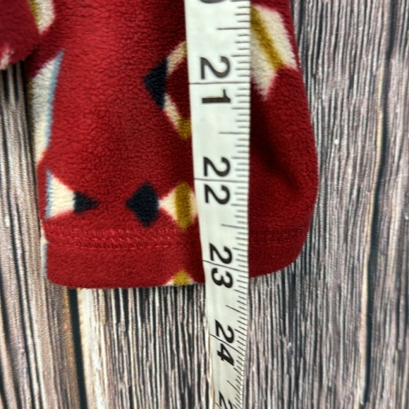 Eddie Bauer Quarter Zip Aztec Print Pullover Fleece Red Women's Size XS - Picture 7 of 9